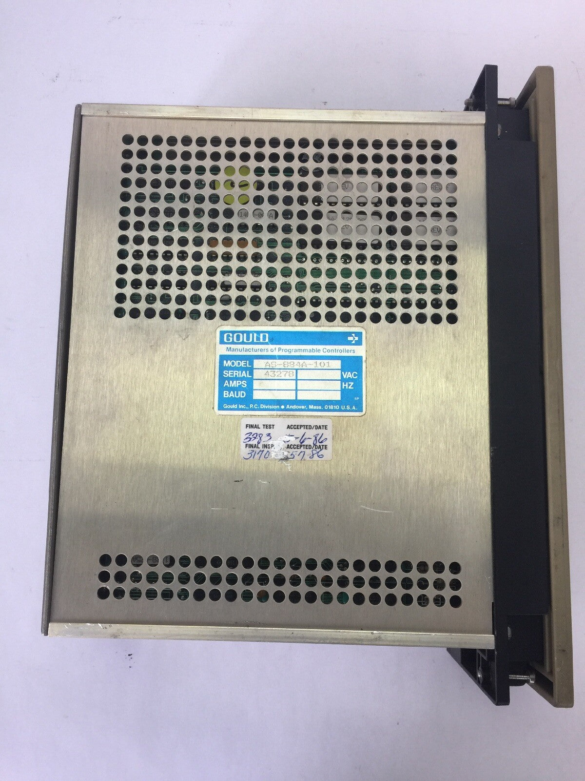 GOULD MODICON AS-884A-101 PROGRAMMABLE CONTROLLER MISSING KEY