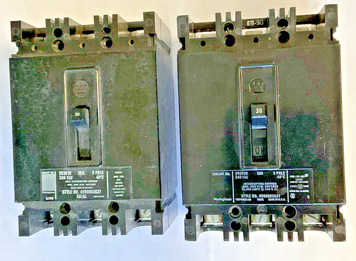 WESTINGHOUSE EB3030 CIRCUIT BREAKER 240VAC 30 3POLE ****LOTOF2****
