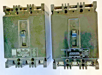 WESTINGHOUSE EB3030 CIRCUIT BREAKER 240VAC 30 3POLE ****LOTOF2****