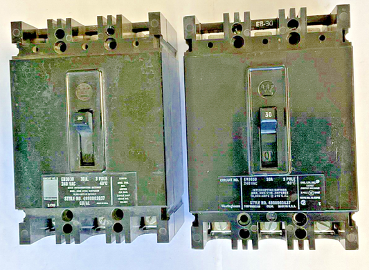 WESTINGHOUSE EB3030 CIRCUIT BREAKER 240VAC 30 3POLE ****LOTOF2****