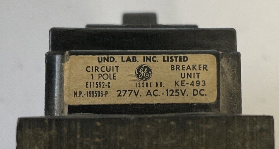GENERAL ELECTRIC TEF113020 CIRCUIT BREAKER 20A 1POLE 277VAC 125VDC ***LOTOF2***