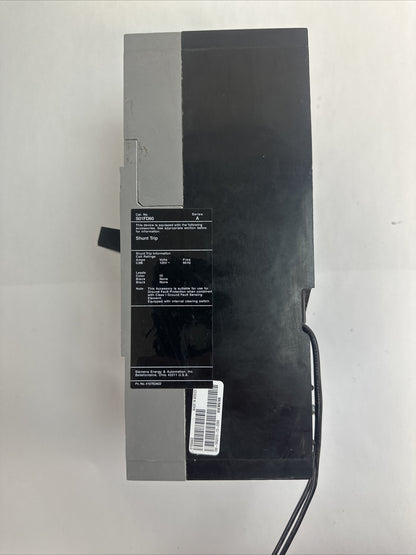 SIEMENS HFXD63B200 CIRCUIT BREAKER 3POLE 200AMP 600VAC DER A S01FD60 SHUNT TRIP