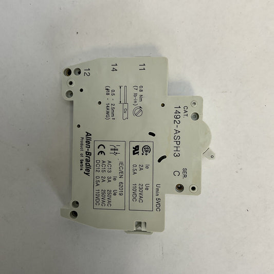 ALLEN BRADLEY 1492-ASPH3 SER C AUXILIARY SWITCH