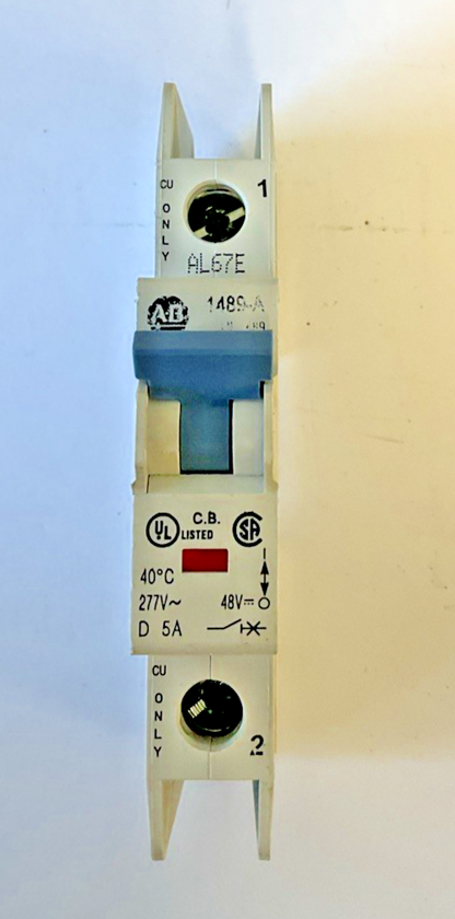 ALLEN BRADLEY 1489-A1D050 CIRCUIT BREAKER SER.A 277VAC 5A ***LOTOF5***