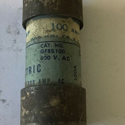 GENERAL ELECTRIC GF8B100 CURRENT LIMITNG FUSE 600VAC 100A  CLASS J***LOTOF4***