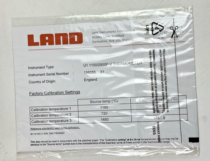 AMETEK / LAND 092.014 THERMOMETER U1 1100/2900F-V