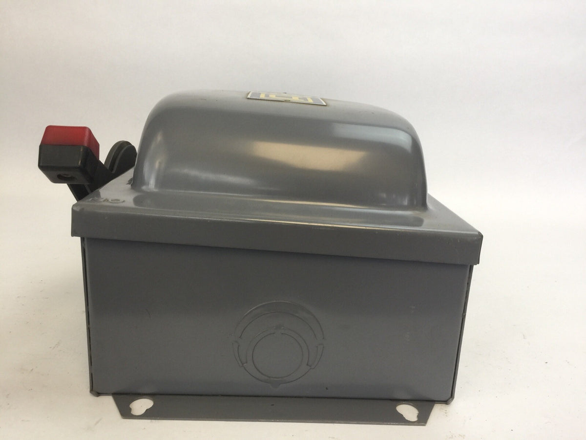 SQUARE D H322A FUSIBLE SAFETY SWITCH SERIES A2 240VAC 250VDC 60AMP 10HP 3 POLE