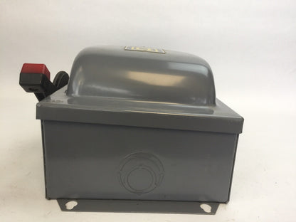 SQUARE D H322A FUSIBLE SAFETY SWITCH SERIES A2 240VAC 250VDC 60AMP 10HP 3 POLE