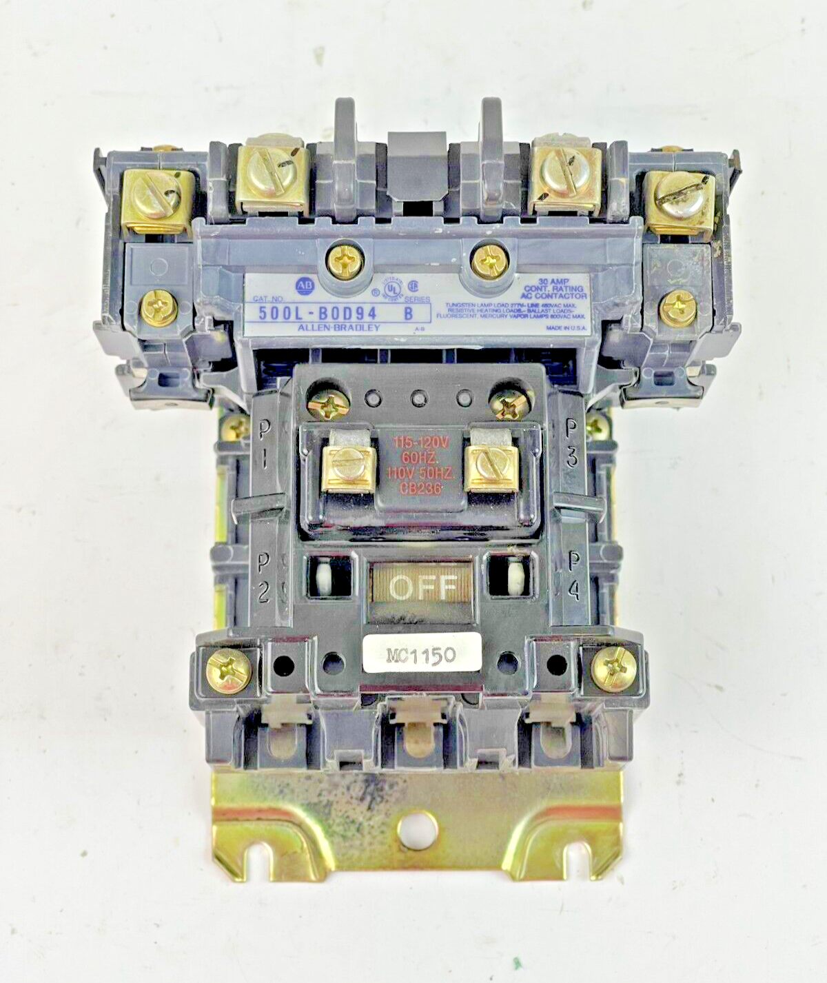 ALLEN BRADLEY - 500FL-BOD94 SER. B - AC CONTACTOR -30 AMP, 600 VAC