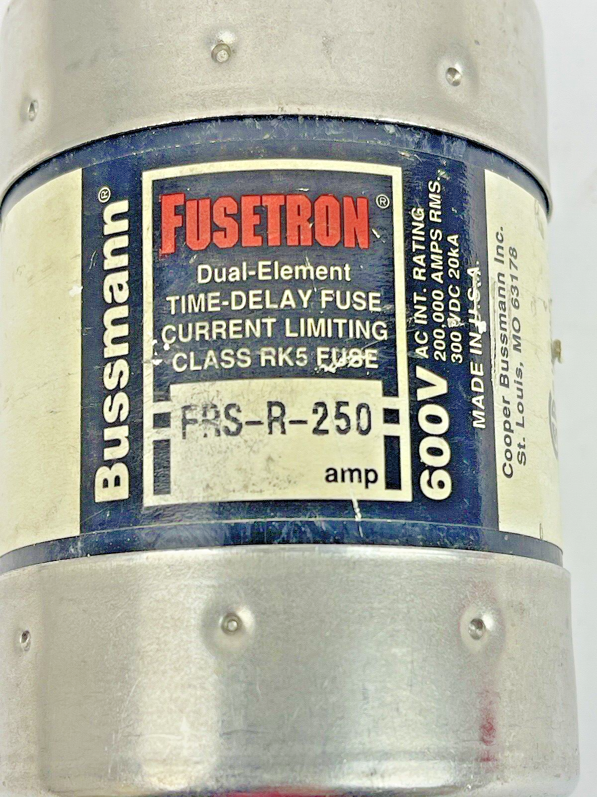 BUSSMANN  FRS-R-250 FUSETRON DUAL ELEMENT  TIME-DELAY CURRENT LIMIT  600V