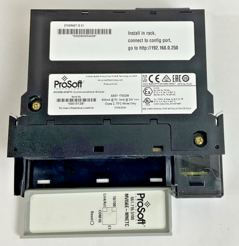 PROSOFT MVI56-MNETC COMMUNITCATIONS MODULE 24VDC