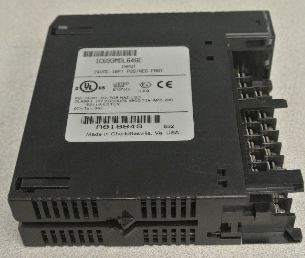 GE FANUC IC693MDL646E INPUT MODULE / 24VDC / 16PT / POS/NEG LOGIC
