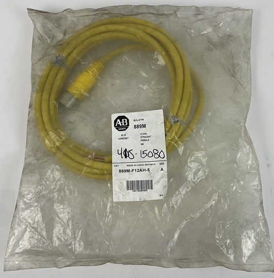 ALLEN BRADLEY 889M-F12AH-5 CORDSET SER.A 250V 8A 12PIN