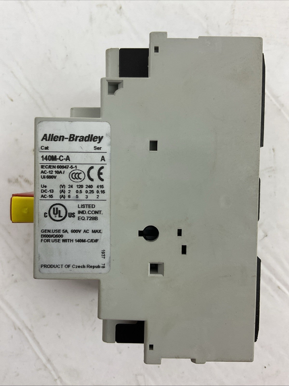 ALLEN BRADLEY 140M-C2N-B25 SER D MOTOR PROTECTOR 2.5A 140M-C-A SER A 600VAC