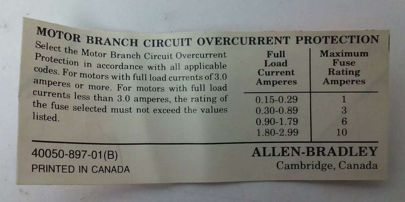 ALLEN BRADELY 600-TQX110 SER.B, MANUAL MOTOR STARTER  240V, NO KEY