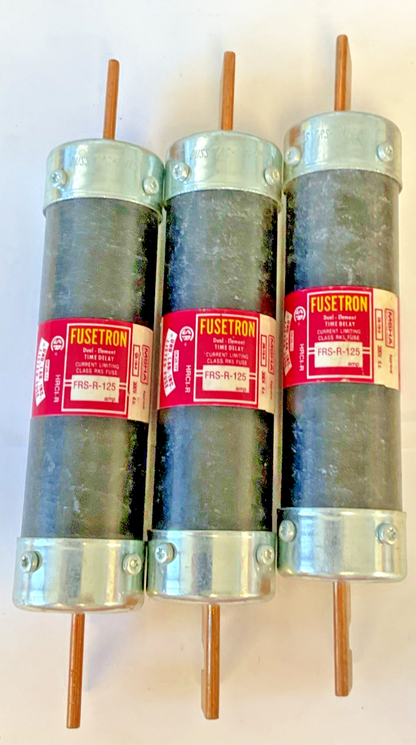 BUSSMANN FUSETRON FRS-R-125 FUSE 125A 600VAC 300VDC***LOTOF3***