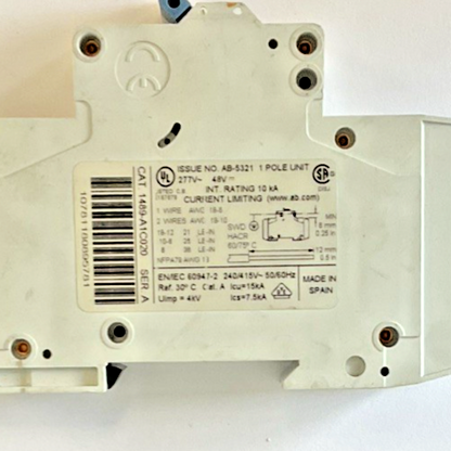 ALLEN BRADLEY 1489-A1C020 CIRCUIT BREAKER SER.A  ***LOTOF2***