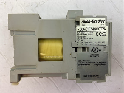 ALLEN BRADLEY 700-CFM400Z* SER A CONTACTOR 600VAC 30A COIL 24VDC