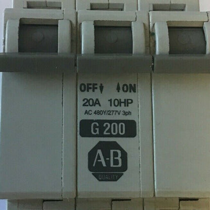 ALLEN BRADLEY 1492-CB3 MANUAL MOTOR CONTROLLER SER C 20A 10HP 480Y/277VAC 3HP