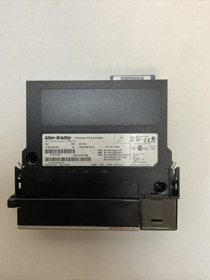 ALLEN BRADLEY 1756-OB16D SER A FW 3.2 CONTROL LOGIX 16 POINT D/O MODULE