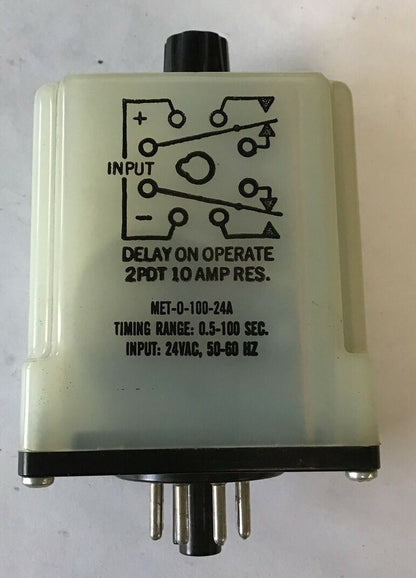 GUARDIAN CALIFORNIA MET-0-100-24A RELAY RANGE 0.5-100SEC 24VAC