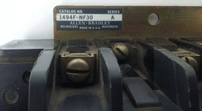 ALLEN BRADLEY 1494F-NF30 SER. A FUSIBLE DISCONNECT SWITCH, 3PH, 30A, 600V, 20HP