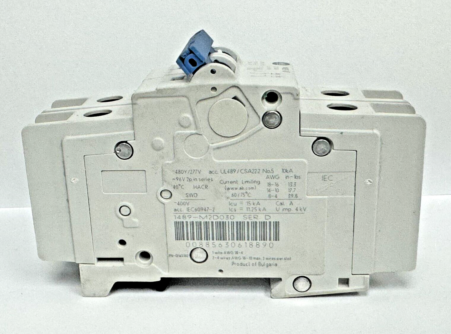 ALLEN-BRADLEY - 1489-M2D030 SER. D - CIRCUIT BREAKER - 2 P, 3 A, 277 V