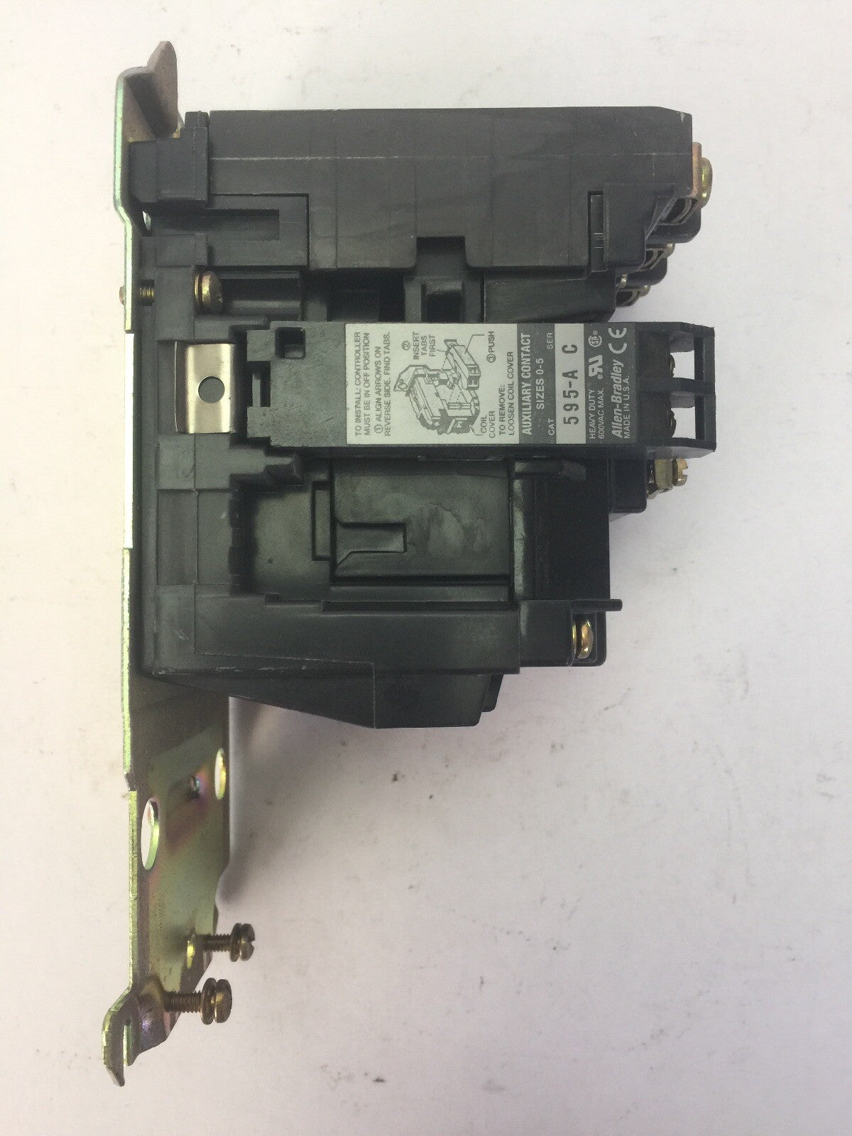 ALLEN BRADLEY 509-A0D-A2E SIZE 0 CONTACTOR 600VAC 18AMP SER B 5HP COIL 115-120V