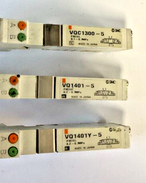 SMC VQC1300-5, VQ11401-5, VQ1401Y-5 PNEUMATIC SOLENOID VALVE***LOT OF 3***