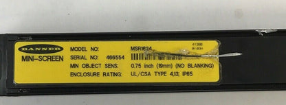 BANNER  MSR1624 MINI-SCREEN LIGHT CURTAIN RECEIVER