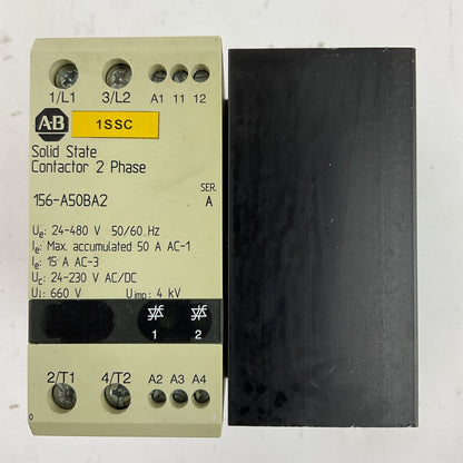 ALLEN BRADLEY 156-A50BA2 SOLID STATE CONTACTOR  2PH SER A LINE VOLTAGE 24-480VAC