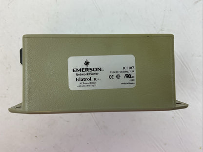 EMERSON NETWORK POWER IC+107 ISLATROL AC POWER FILTER W/ACTIVE TRACKING 120VAC