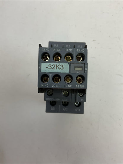 SIEMENS 3RT2025-1BB44-3MA0 CONTACTOR 600VAC 3PH 15HP COIL 24VDC
