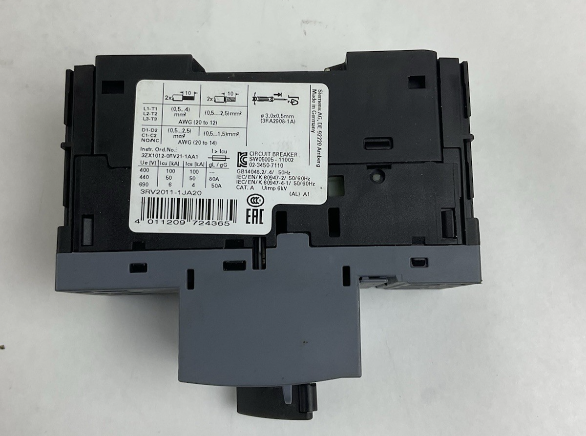 SIEMENS 3RV2011-1JA20 SIRIUS MOTOR PROTECTOR CIRCUIT BREAKER 7-10A 600V