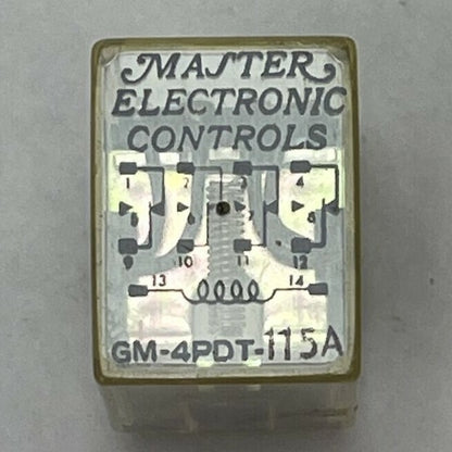MASTER ELECTRONIC CONTROLS GM-4PDT-115VAC RELAY