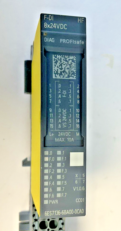 SIEMENS 6ES7 136-6BA00-0CA0 DIGITAL INPUT MODULE W/6ES7 193-6BP00-0BA0 BASE
