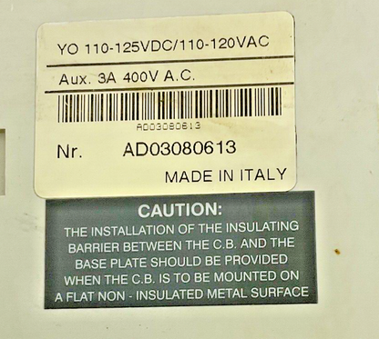 ABB SACE PR211 S4 CIRCUIT BREAKER 250A  3POLE 600VAC