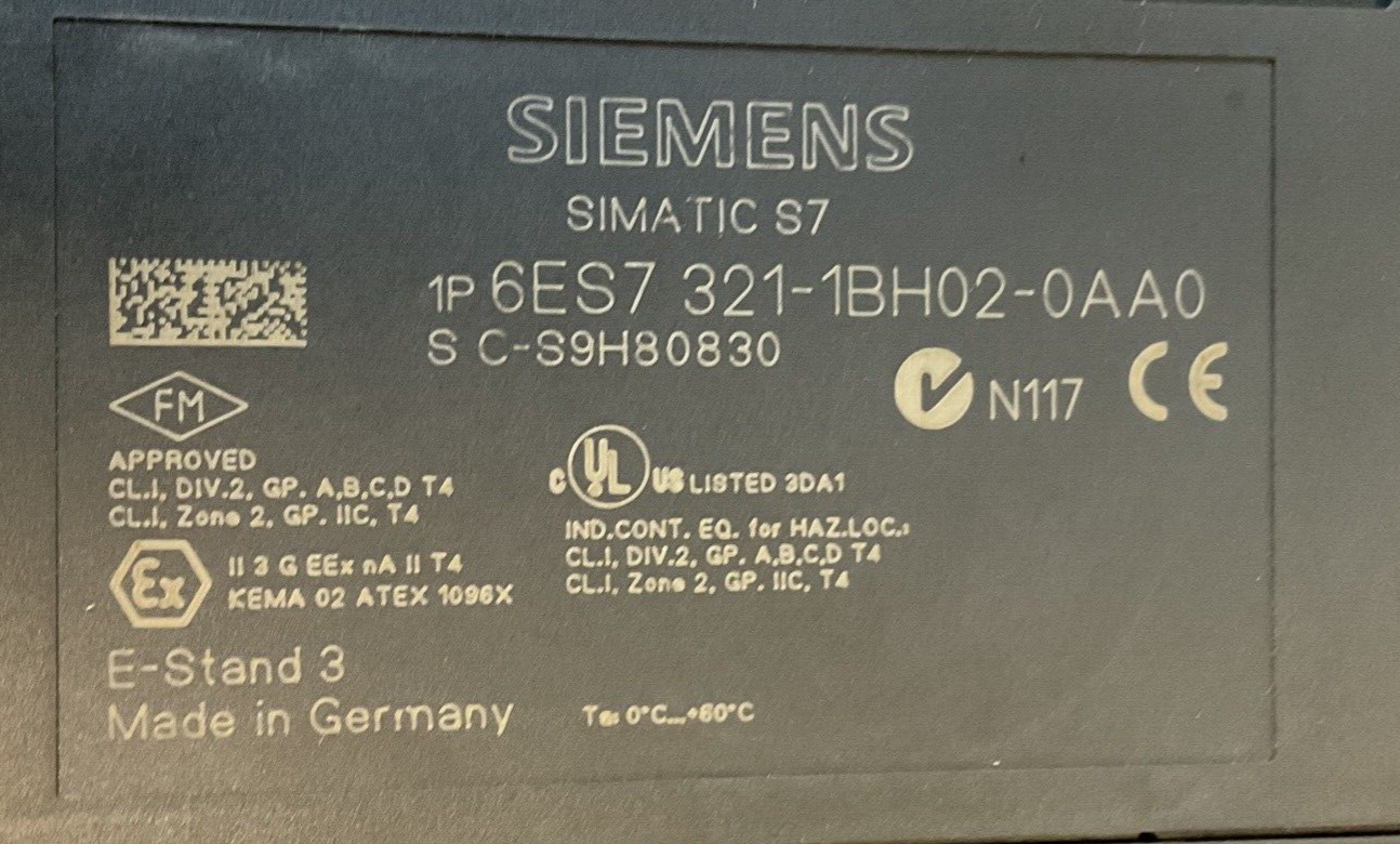 SIEMENS 6ES7 321-1BH02-0AA0 DIGITAL  CARD