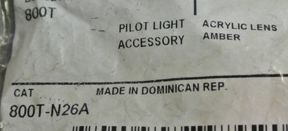 ALLEN-BRADLEY 800T-N26A - PILOT LIGHT ACRYLIC LENS, AMBER - NEW SURPLUS LOT of 3