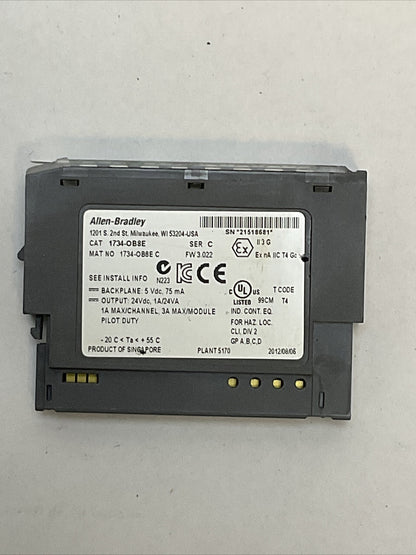 ALLEN BRADLEY 1734-OB8E OUTPUT MODULE SER C FW 3.022