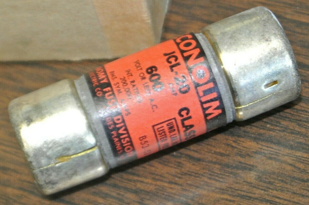 LOT of 7 / ECONOMY JCL20 "ECONOLIM" CLASS J FUSE / 20A / 600V / NEW SURPLUS