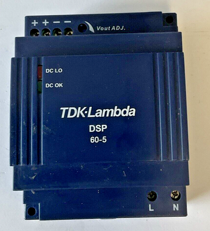 TDK-LAMBDA DSP60-5 POWER SUPPLY 240VAC 63HZ 1000MA 5VDC 35W