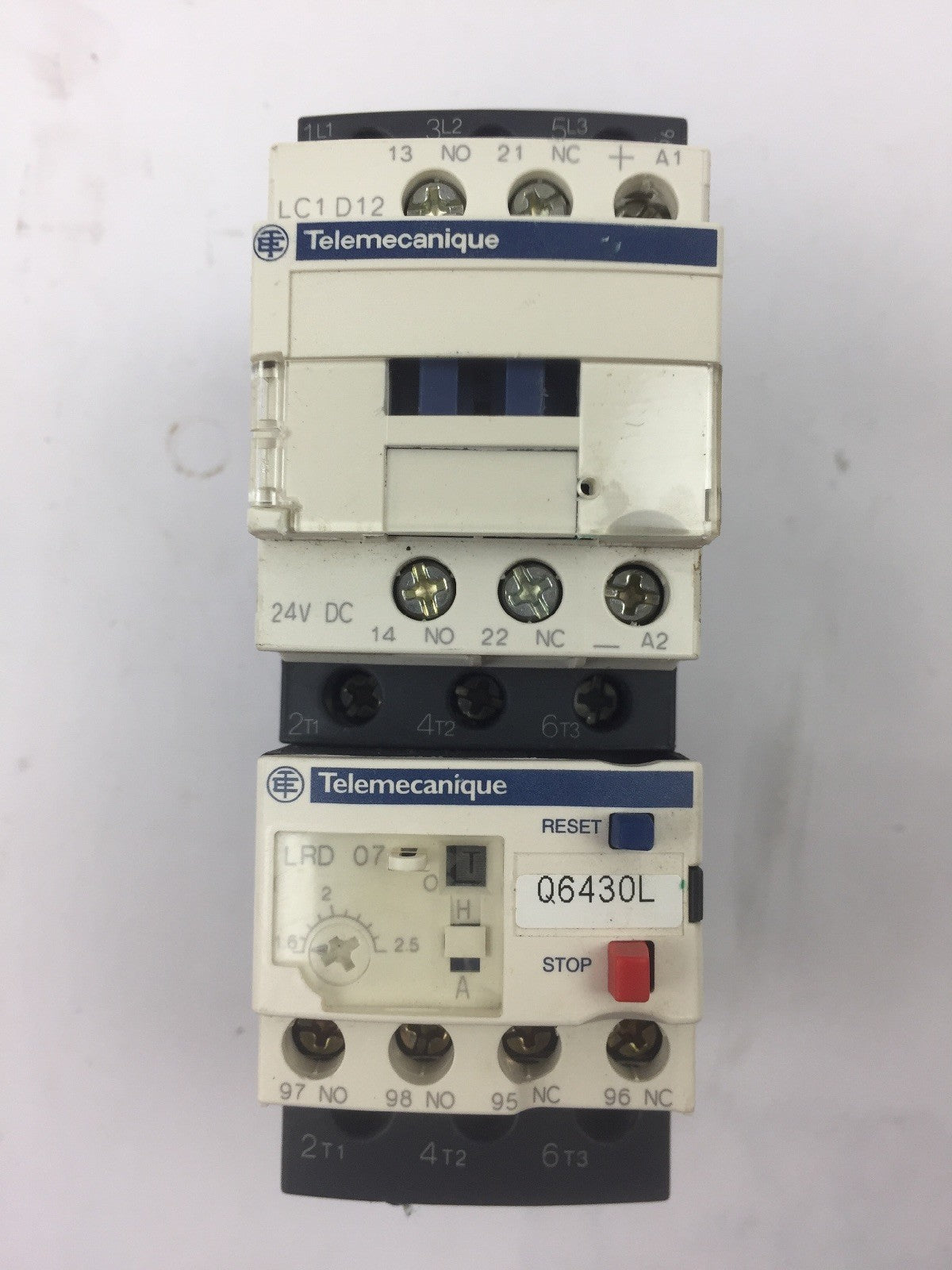 TELEMECANIQUE LC1D12BD CONTACT 25A LAD4TBDL 24V LRD07 OVERLOAD RELAY 1.6-2.5A