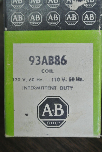 ALLEN-BRADLEY 93AB86 COIL, INTERMITTENT DUTY 120V/60Hz, 110V/50Hz - NEW SURPLUS