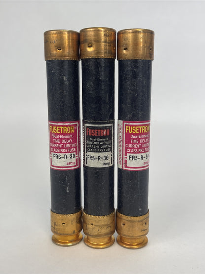BUSSMANN FRS-R-30 FUSETRON 30AMP 600VAC CURRENT LIMITING FUSE (LOT OF 3)