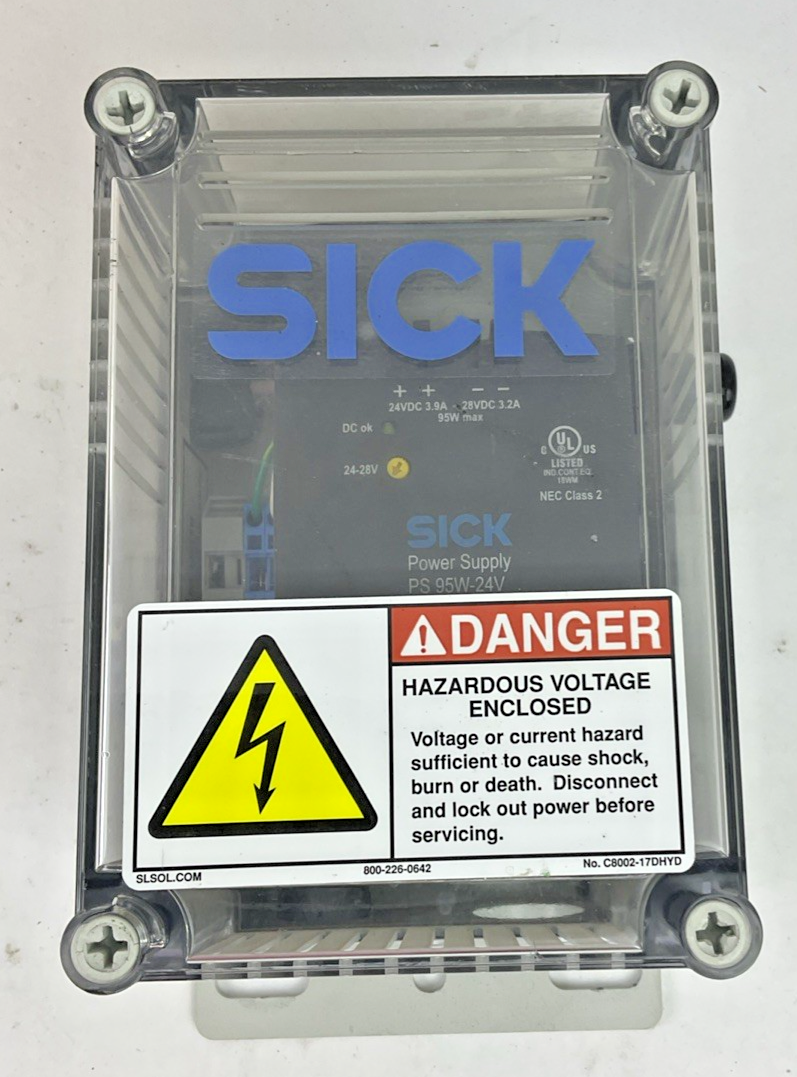 SICK PS95W-24V-ENC-S0 POWR SUPPLY ENCLOSURE 4AMP 24VDC 240VAC 95W