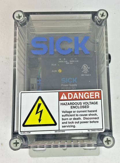 SICK PS95W-24V-ENC-S0 POWR SUPPLY ENCLOSURE 4AMP 24VDC 240VAC 95W
