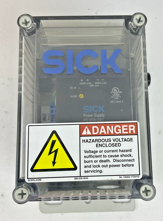 SICK PS95W-24V-ENC-S0 POWR SUPPLY ENCLOSURE 4AMP 24VDC 240VAC 95W