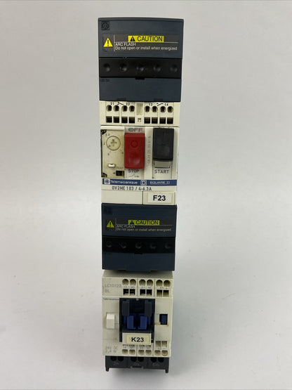 SCHNEIDER GV2ME103/4-6.3A CIRCUIT BREAKER LC1D123BL CONTACTOR COIL 24VDC LAD341