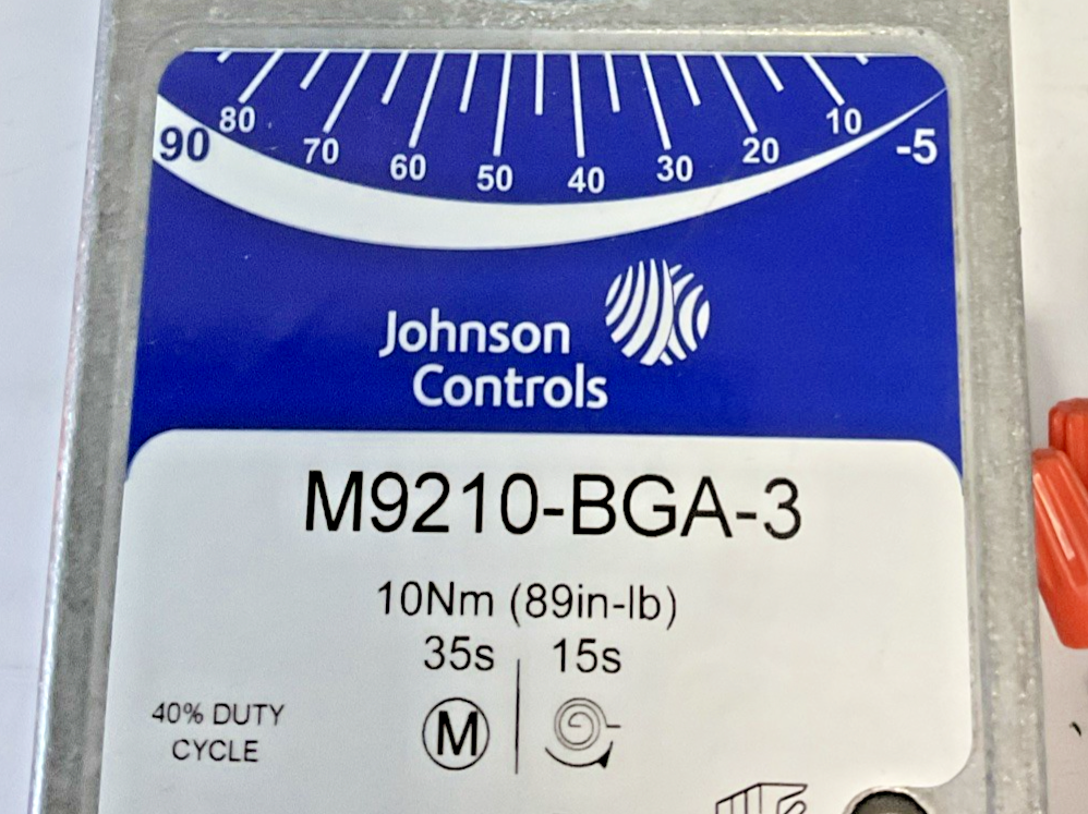 JOHNSON CONTROLS M9210-BGA-3 ROTARY ACTUATOR 24VAC/DC 15.6W 17.7VA
